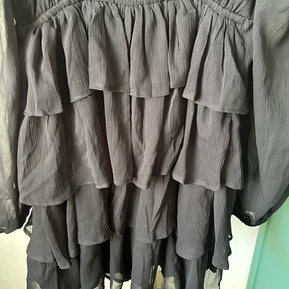 BLACK RUFFLE DRESS - Picture 12 of 13